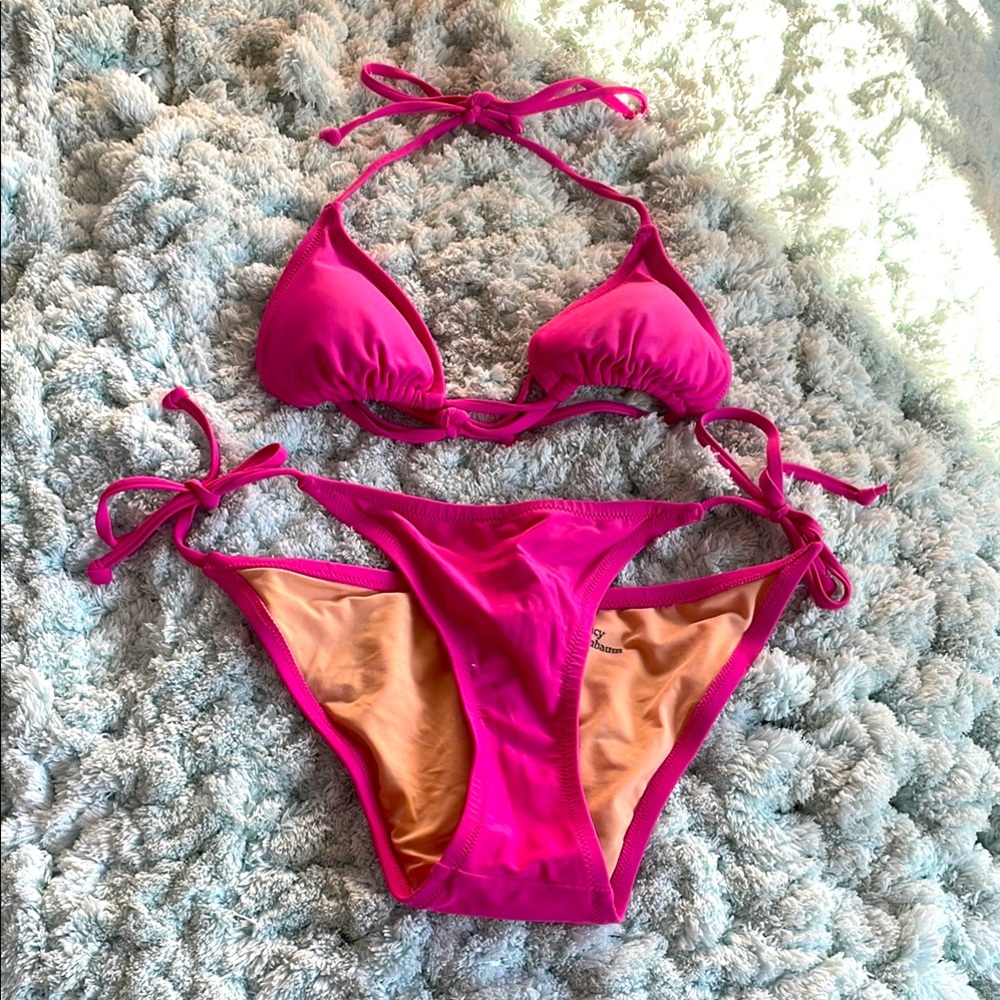 J. Crew Pink and Tan Bikini